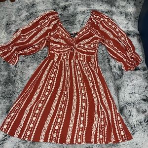 Angies nwot Bishop Sleeve Aztec print dress